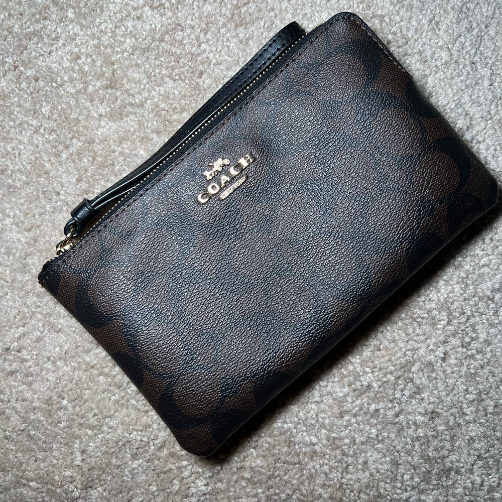 COACH Large Corner Zip Wristlet In Signature Canvas